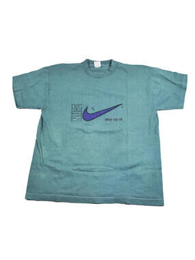 Vintage Nike Gray Tag 90s Green Athletics Purple Shirt Size Large